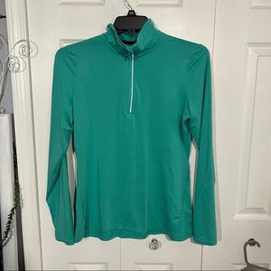 Women’s Cascade Sport Half Zip Athletic Running Jacket Size M Medium Teal.